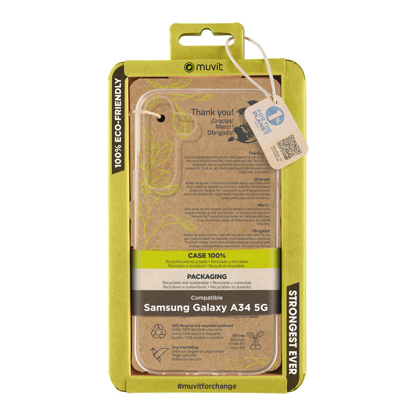 Muvit For Change Funda Recycletek Compatible Con Samsung Galaxy A34 5g Transparente