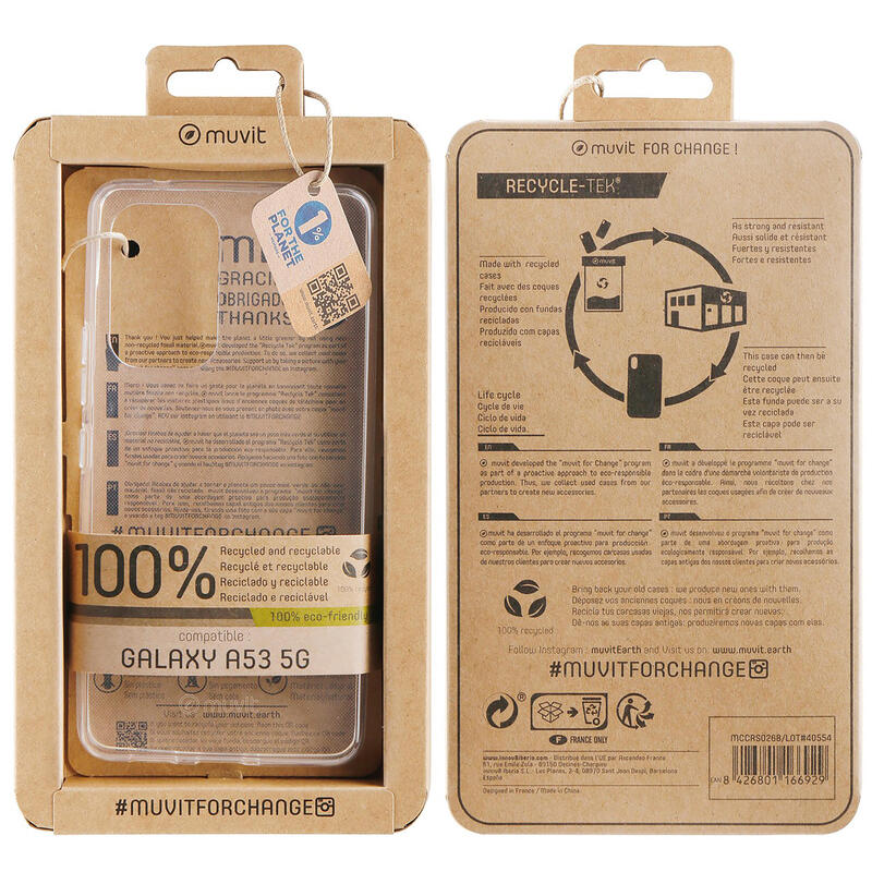 Muvit For Change Funda Recycletek Compatible Con Samsung Galaxy A53 5gtransparente