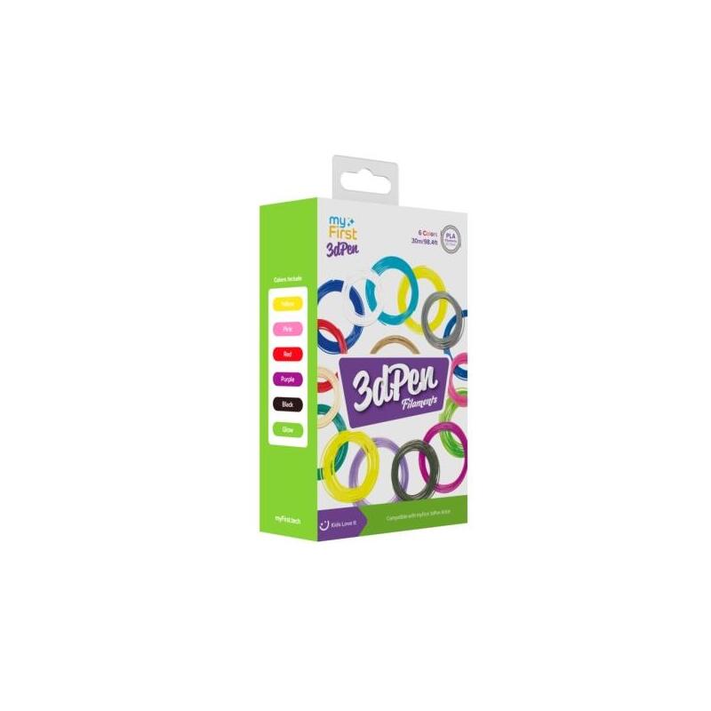 Myfirst Filament Refill - Pack 5 Recambios Filamentos Para 3d Pen Artist - Colores Frios, Azul, Azul Claro, Verde,