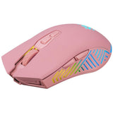 Mysz Gamingowa Bezprzewodowa Pandora Rf 3200dpi 7p Rózowa