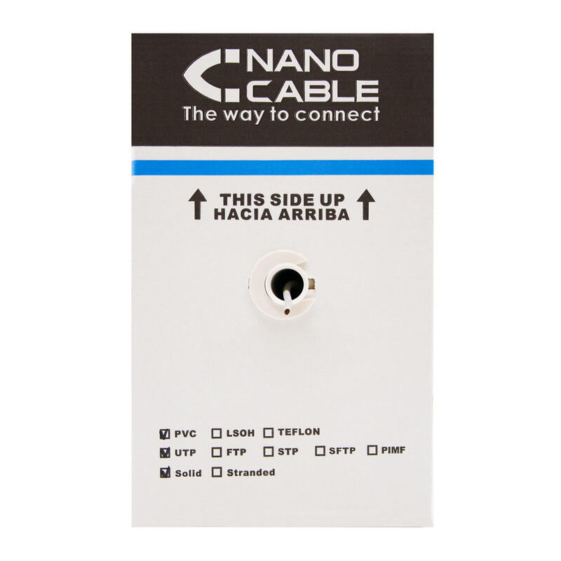 Nanocable Bobina De Cable De Red Rigido Rj45 Cat.5e Utp Awg24 305m - Gris