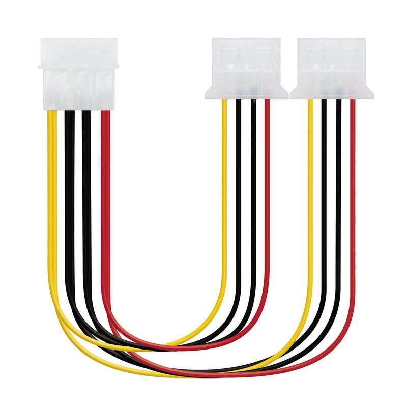 Nanocable Cable Alimentacion Molex 4pin Macho A 2x Molex 4pin Hembra 0.20m