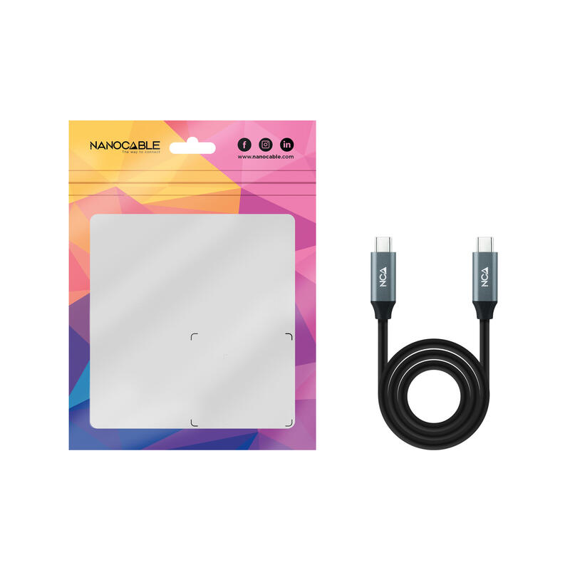 Nanocable Cable Usb 3.2 Gen2x2 100w 4k/60hz Usb-C M/M - Longitud 3m - Negro