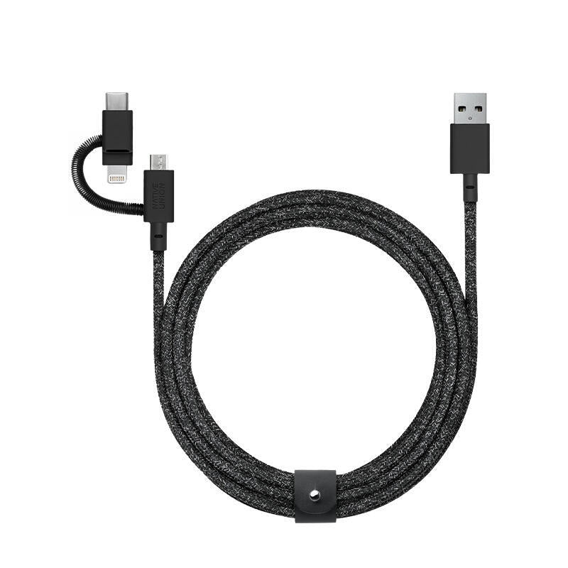 Native Union Belt-Ulc-Cs-Blk-Np Cable Usb 2 M Usb A Usb C/Micro Usb A/Lightning Negro