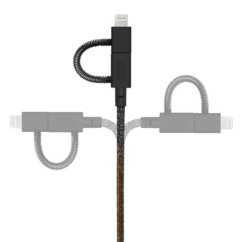 Native Union Belt-Ulc-Cs-Blk-Np Cable Usb 2 M Usb A Usb C/Micro Usb A/Lightning Negro