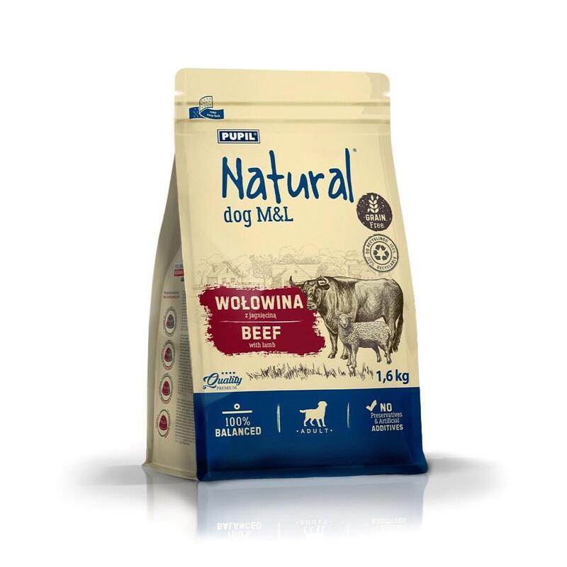 Natural Ternera Z Jagniecina Comida Seca Para Perros 1,6kg