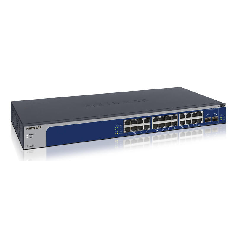 Netgear Xs724em Gestionado L2 10g Ethernet (100/1000/10000) 1u Azul, Gris