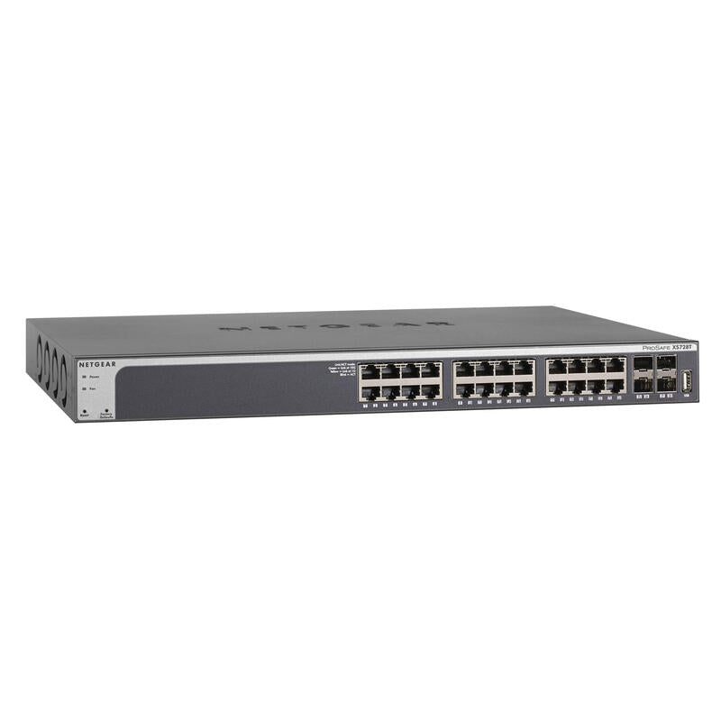 Netgear Xs728tconmutadorl3 Liteinteligente24 X 10gbase-T + 4 X 10 Gigabit Sfp+Sobremesa, Montaje En Rack