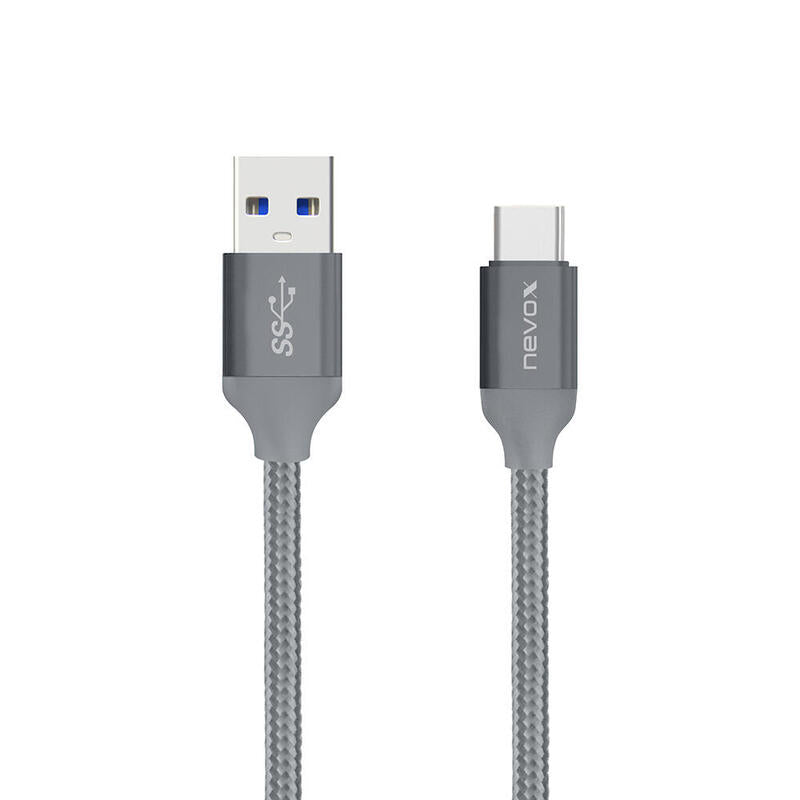 Nevox 1480 Cable Usb 2 M Usb 3.2 Gen 2 (3.1 Gen 2) Usb A Usb C Gris