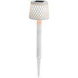 New Garden Gretita Luz Solar Con Estaca Para El Suelo, Paquete De 4, Color Blanco