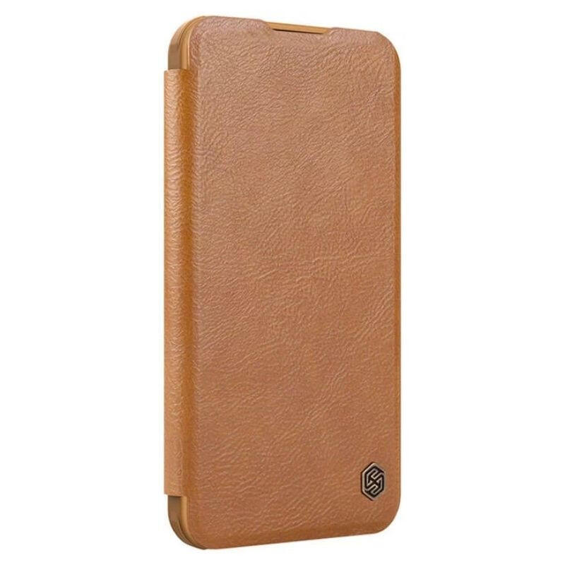 Nillkin Qin Prop Funda Libro De Cuero Iphone 16 Marrón