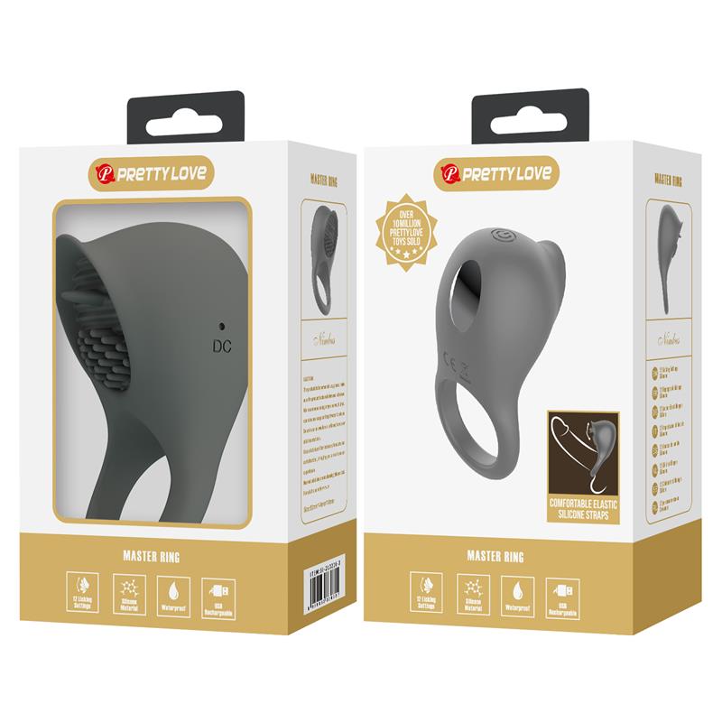 Pretty Love - Nimbus Anillo Vibrador Con Lengua Gris