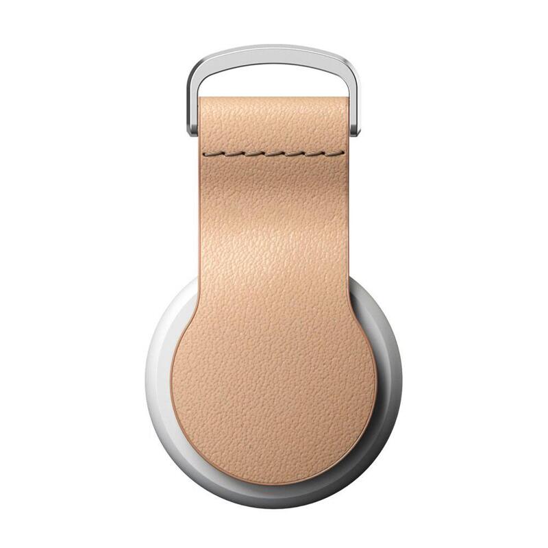 Nomad Airtag Leather Loop 90 Degrees Natural
