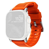 Nomad Rugged Strap Ultra Orange Connector Silver 42/44/45/49mm