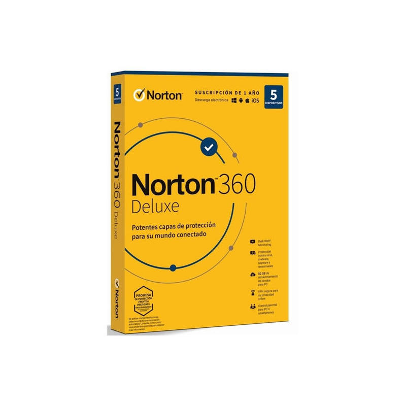 Norton 360 Deluxe 50gb Portugues 1 User 5 Device 12mo  Box