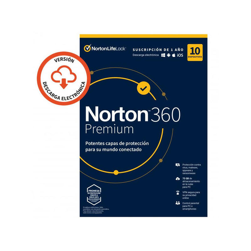 Norton 360 Premium 75gb Es 1 User 10 Device 12mo **L. Electronica