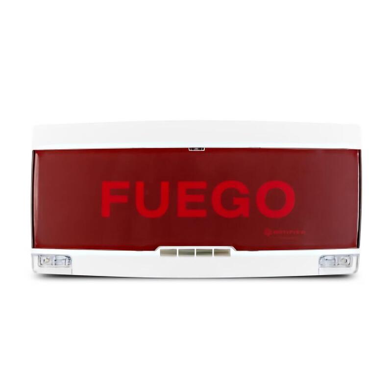 Notifier Pan1-Plus-W-Sp Panel Indicador Convencional En 54.3/23 Exterior Blanco Con Letrero Y Texto Rojo