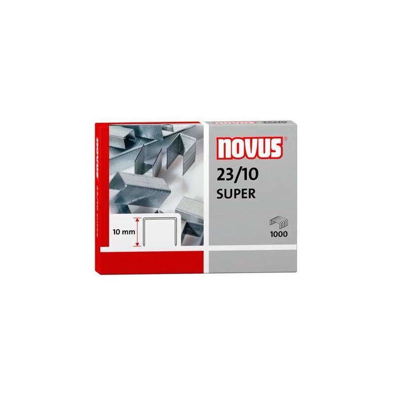 Novus Grapas 23/10 Super Para Grapadoras De Gruesos Caja De 1000 Galvanizadas