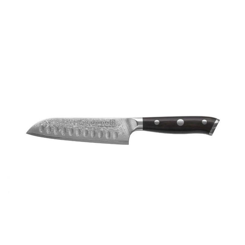 Kohersen Elegance Ebony Wood Cuchillo Santoku Acero Damasco 12,7 Cm