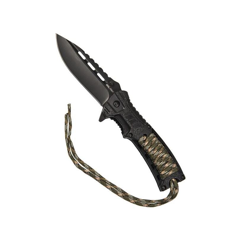 Nóz Skladany Mil-Tec Paracord Z Krzesiwem - Camo