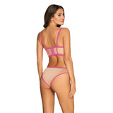 Obsessive - Nudelia Set Dos Piezas Rosa S/M