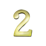 Numero 2 Laton Pulido 10cm Fijacion Invisible Edm