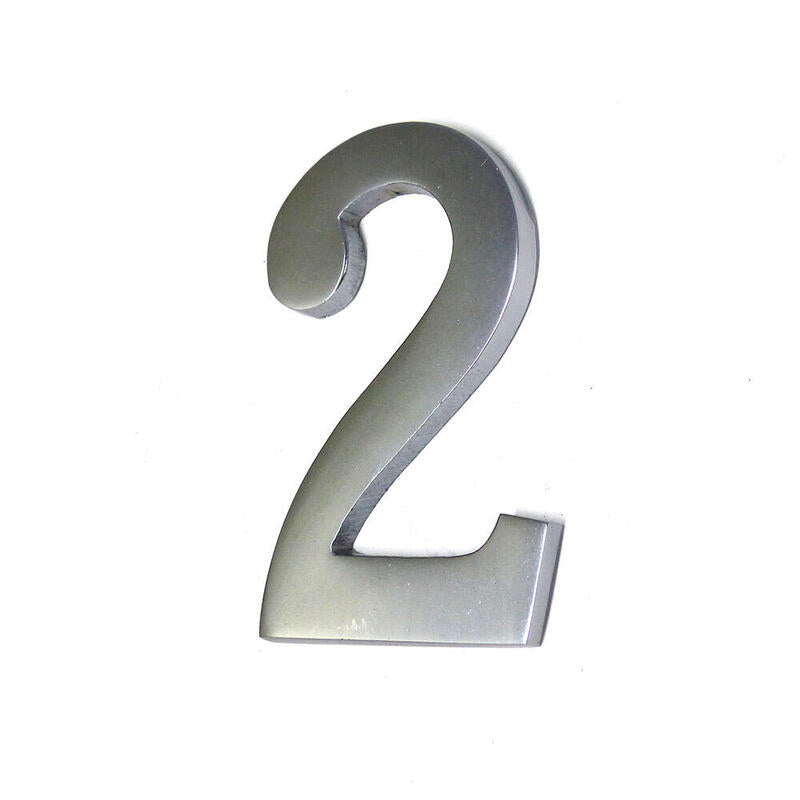 Numero 2 Niquel Mate 10cm Fijacion Invisible Edm