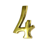 Numero 4 Laton Pulido 10cm Fijacion Invisible Edm