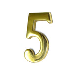 Numero 5 Laton Pulido 10cm Fijacion Invisible Edm