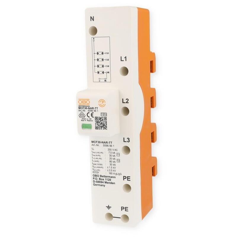 Obo Mcf30-Nar-Tt Lightningcontrollerrail Tripolar Kombileiter M.Npe 255v 5096961
