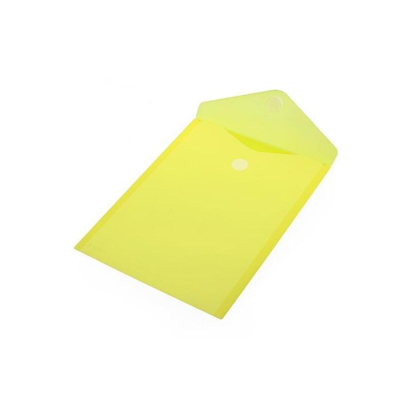 Office Box Carpeta Sobre Cierre C/Velcro Classic A4+ Vertical Plástico Amarillo Translúcido