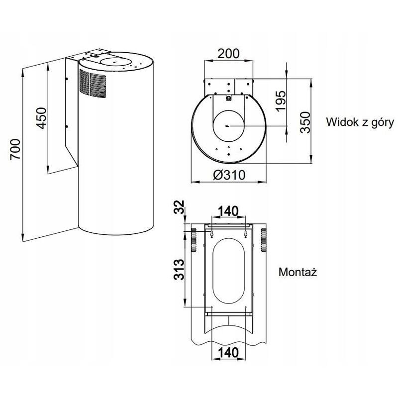 Okap Maan Elba Wpb 731 Zloty Piaskowy