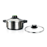 Olla A Presión Prêst 4 L , Acero Inoxidable 18/10, Incluye Tapa De Cristal, Ø24 Cm
