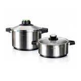 Olla A Presión Prêst Dúo 4 + 6 L, Acero Inoxidable 18/10, 2 Piezas