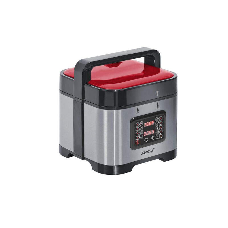 Olla Multicocina/Olla A Presión Steba Dd 1 Eco, Multicocción Acero Inoxidable/Rojo, 900 Vatios, 5 Litros 050300