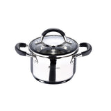 Olla Ø16x10cm 1,8l De Acero Inoxidable Con Tapa Foodies Bgmp-1504-Bk Masterpro