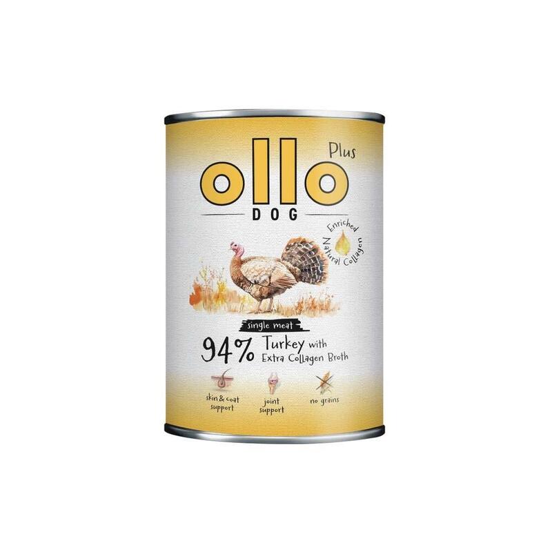 Ollo Plus Colágeno Pavo 400g Lata Para Perro