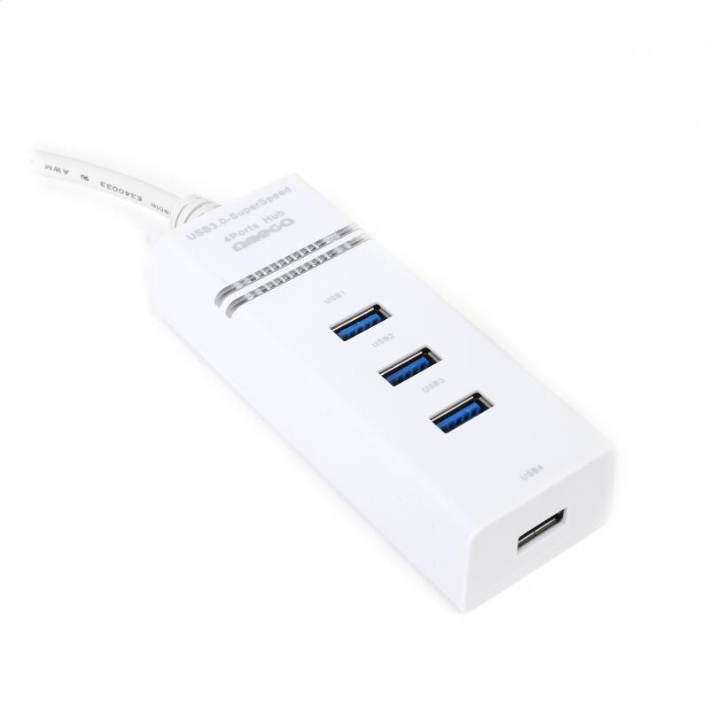 Omega Hub 4 Puertos Ouh34w Usb 3.0 Blanco