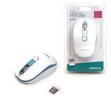 Omega Raton Inalambrico 1000-1600dpi Om220wb Blanco-Azul Om220wb