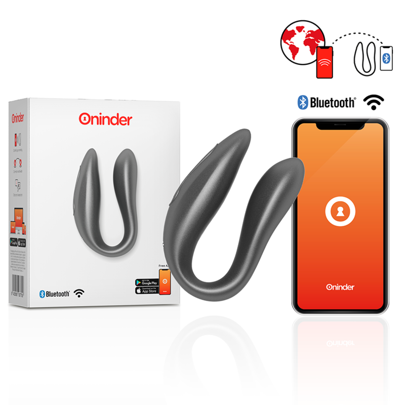 Oninder - Lisboa Estimulador Punto G & Clítoris Negro - App Gratuita