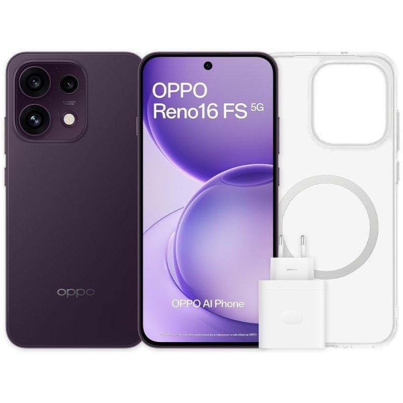Oppo Reno16 Fs 5g 8gb 512gb 6.57" Negro Púrpura Incluye Funda Y Cargador 45w