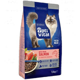 Optivital Alimento Seco Steril - Alimento Completo Para Gatos Esterilizados Fm Con Salmón 1,4 Kg