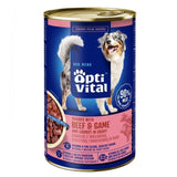 Optivital Lata - Trozos Jugosos Para Perros Adultos Con Carne De Res Y Venado En Salsa 1250g