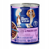 Optivital Lata - Trozos Jugosos Para Perros Adultos Con Hígado De Cordero Y Pollo En Salsa 415g