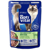 Optivital Piezas Troceadas Para Gatos Esterilizados Con Ternera En Salsa 85g
