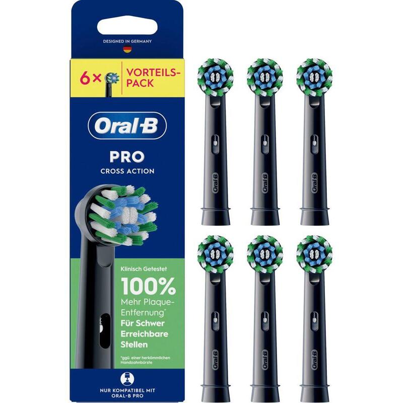 Oral-B Aufsteckbürsten   Schwarz Pro Crossaction 6er