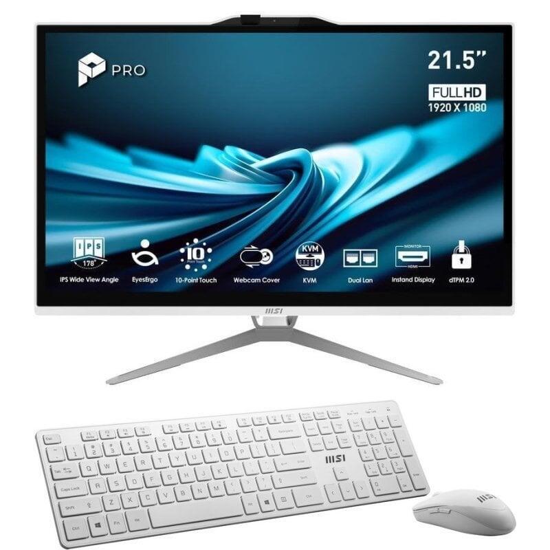 Ordenador Todo En Uno Msi Pro Ap222t 14m-623eu Intel Pentium Gold G7400 8gb 128gb Ssd 21.5" Windows 11 Pro Pantalla Táctil + Teclado Y Ratón