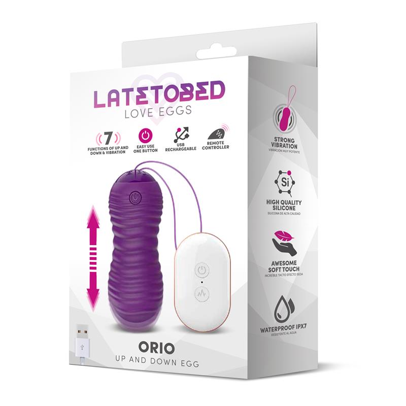 Orio Huevo Vibrador Y Movimiento Telescópico Up And Down Control Remoto Púrpura