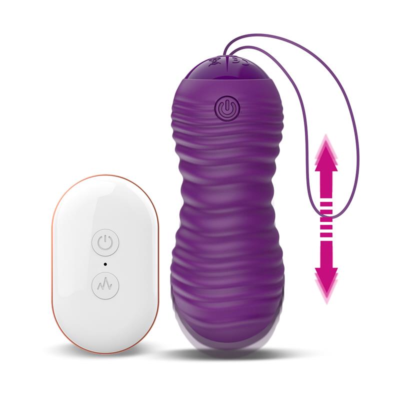 Orio Huevo Vibrador Y Movimiento Telescópico Up And Down Control Remoto Púrpura
