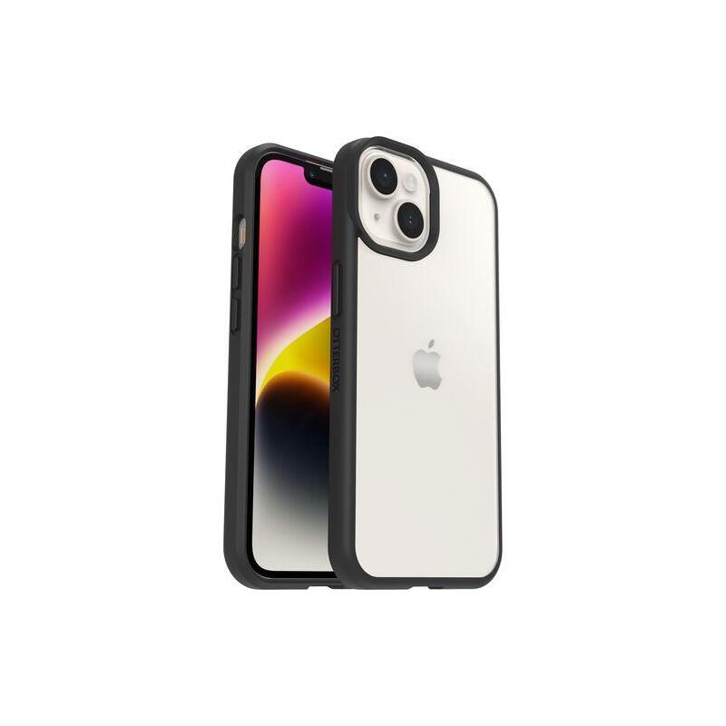 Otterbox React Series Propack Packaging Carcasa Trasera Para Teléfono Móvil Antimicrobiano Policarbonato Elastómero Termoplástico (Tpe) 50 % De Plástico Reciclado Cristal Negro Para Apple Iphone 14